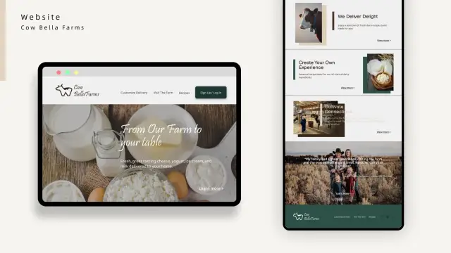 CowBella Farms responsive website design