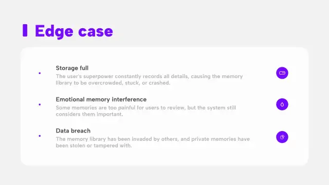 Eidetic Memory edge cases covering storage, emotion, and data breaches