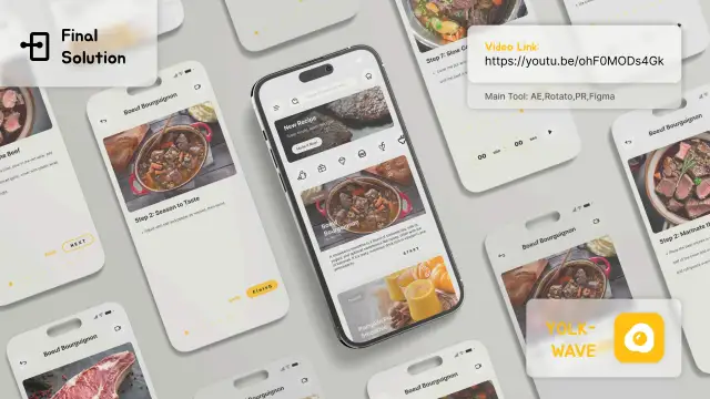 Final YolkWave interface and mobile mockups